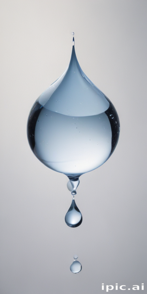Captivating Reflection of a Water Droplet Suspended in Midair