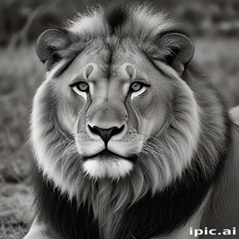 lion black and white pictures
