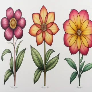 flower color drawings