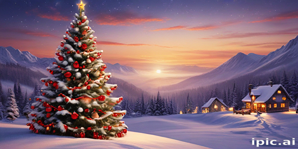 Cozy Winter Scene Featuring a Beautifully Decorated Christmas Tree at ...