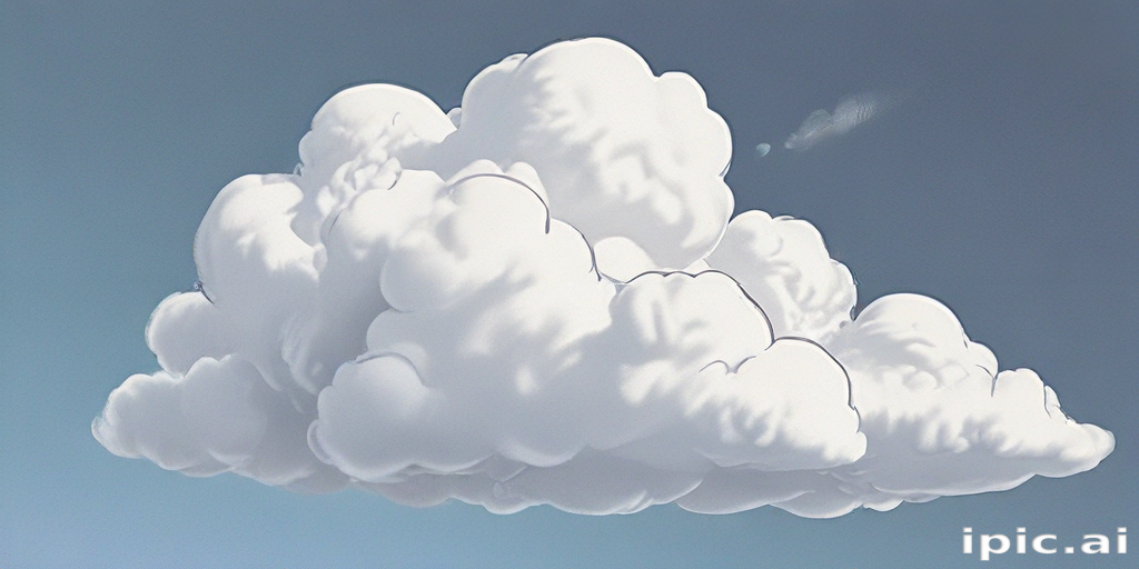 A Soft, Fluffy White Cloud Floating Against a Clear Blue Sky.