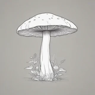 mushroom line art