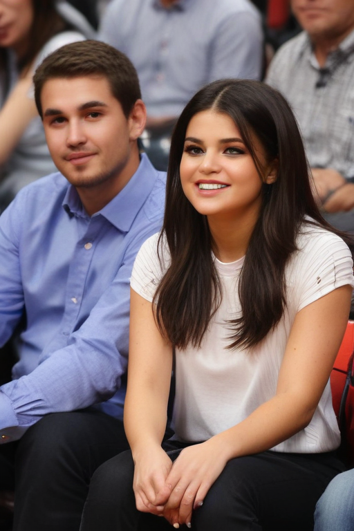 selena gomez at basketball game