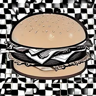 hamburger clipart black and white
