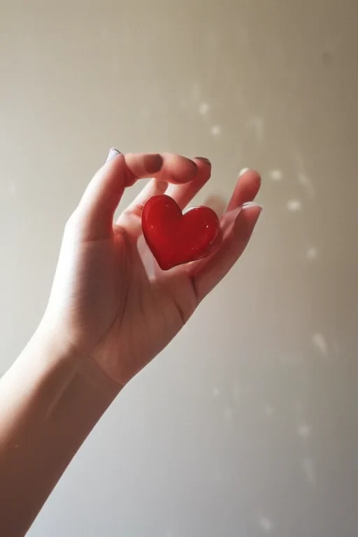 hand heart aesthetic