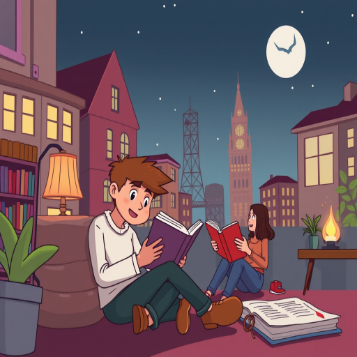 cartoon of reading