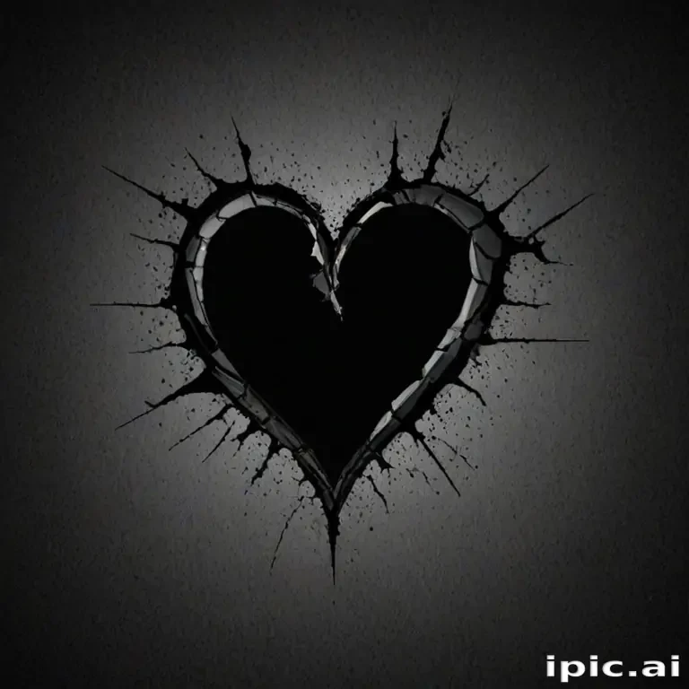 broken heart black background