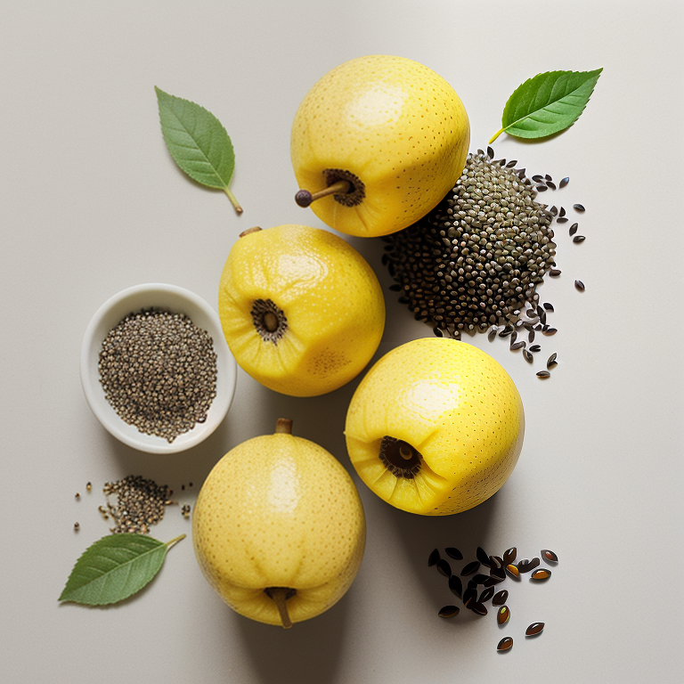 yellow fruit with black seeds