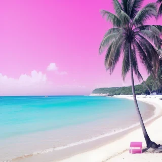 pink beach aesthetic
