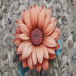 pencil drawn flowers