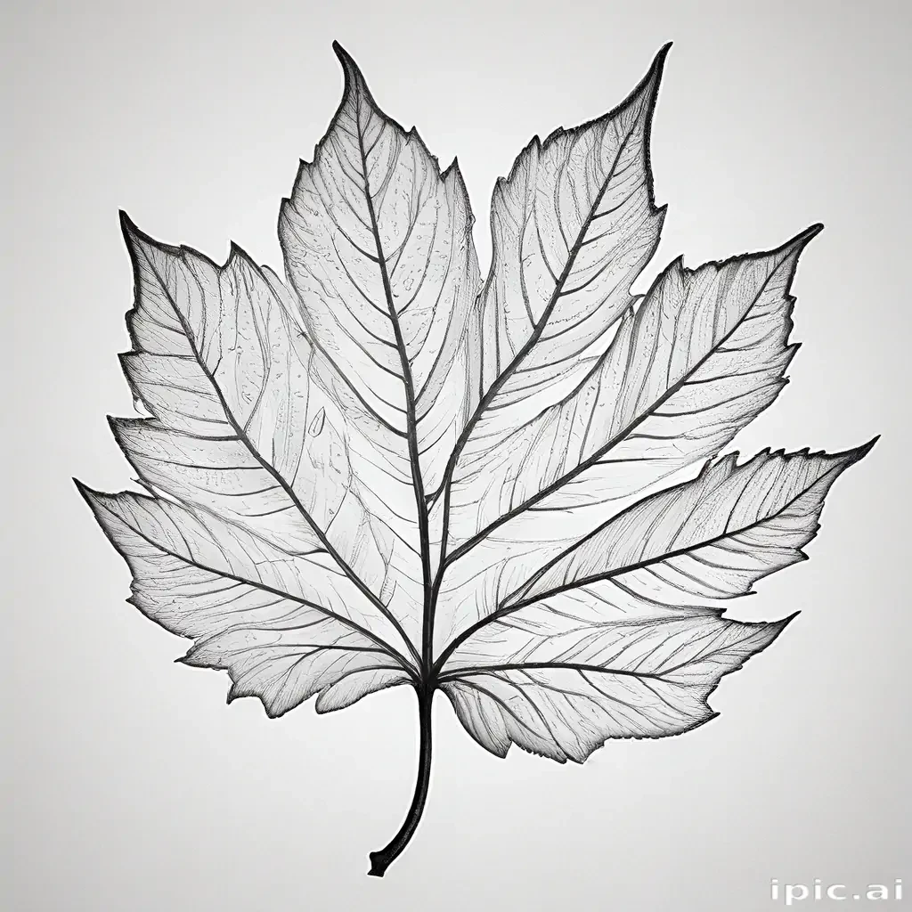 clipart of leaf black and white