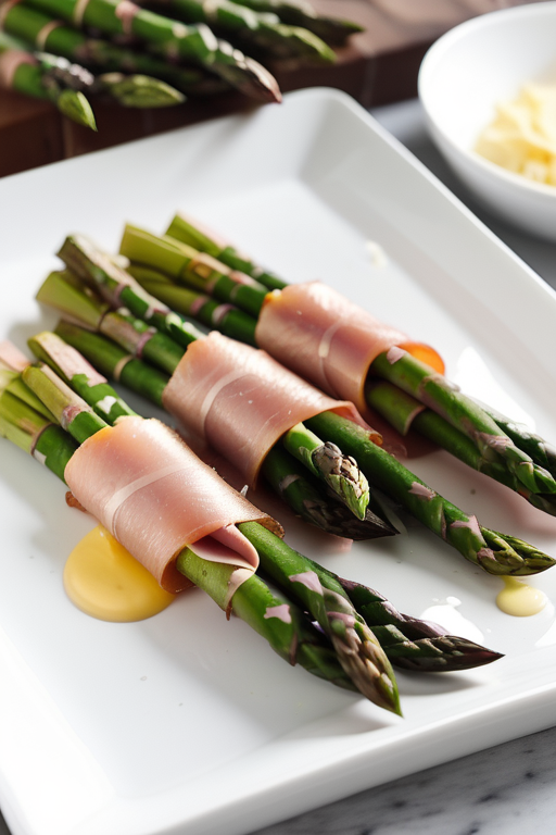 prosciutto wrapped asparagus with cheese