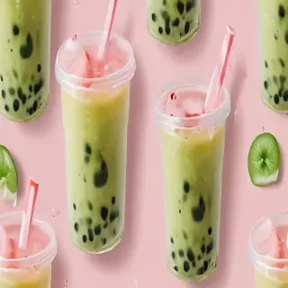 aesthetic boba tea background