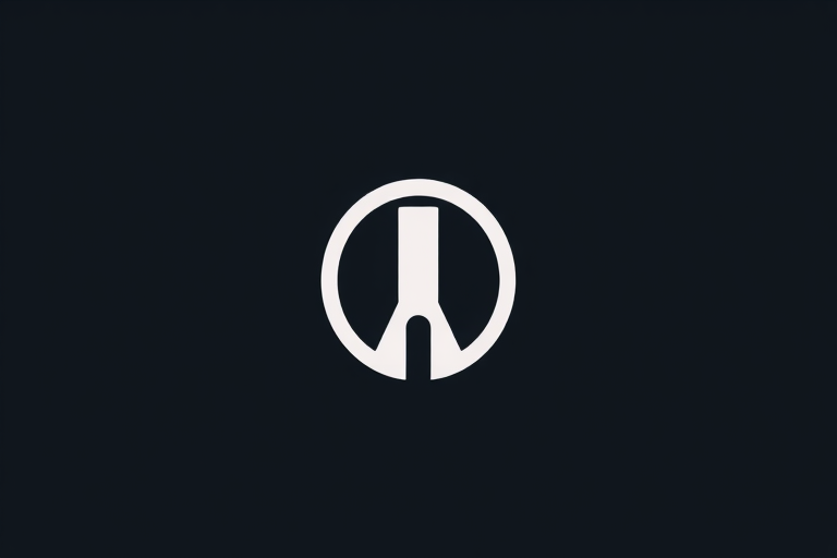 Generate an image of a sleek, modern logo design with a minimalistic style, use a Canon EOS R5 camera with a 50mm f/1.2 lens, ISO 100, aperture f/2.8, and a high dynamic range to enhance colors and details.