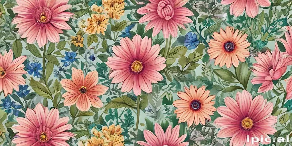 drawings of flowers in color