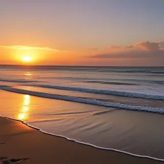 sun set on beach