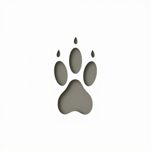 Create an artistic rendition of a paw print icon, using a Canon EOS R5 with a 50mm f/1.2 lens, set at ISO 100, aperture f/1.2, shutter speed 1/200s, in a minimalistic style against a soft gradient background for enhanced clarity and detail.