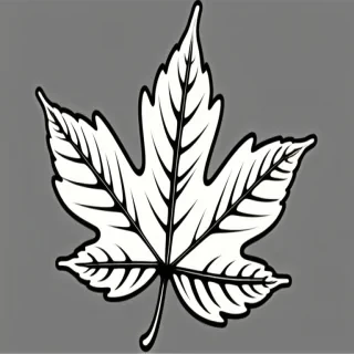 clipart of leaf black and white