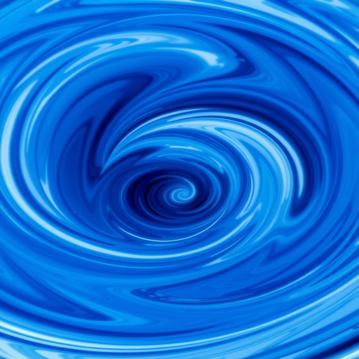 Create an abstract image with swirling patterns in shades of blue and white, using a Canon EOS R5 with a 24mm lens, aperture f/2.8, shutter speed 1/125s, ISO 100, focused on a dynamic perspective with a high-resolution finish.