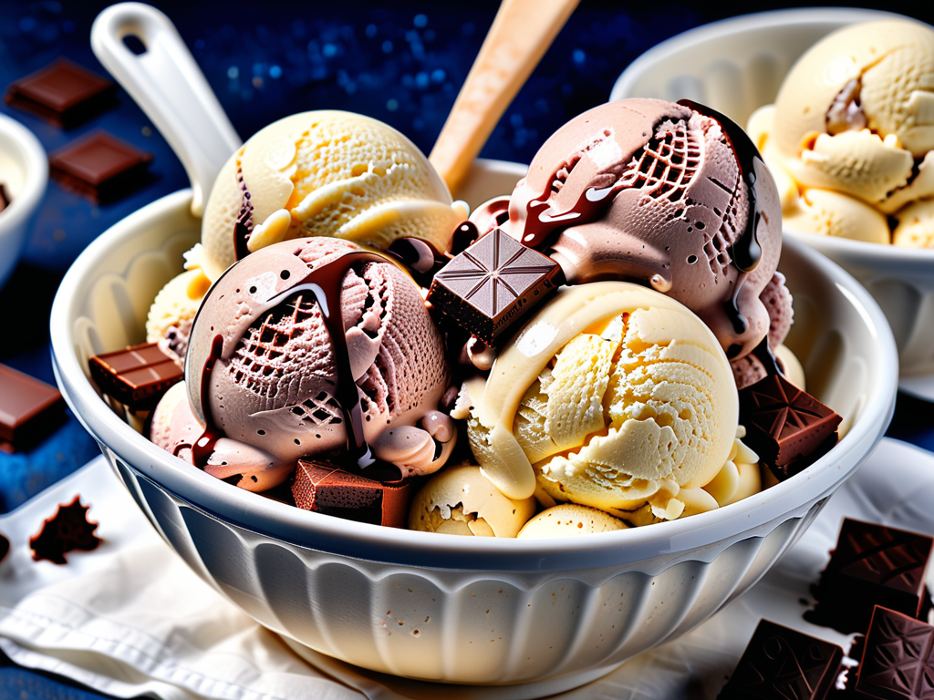 vanilla and chocolate ice cream