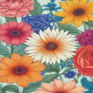 color drawing flowers