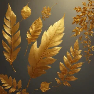 gold leaves png