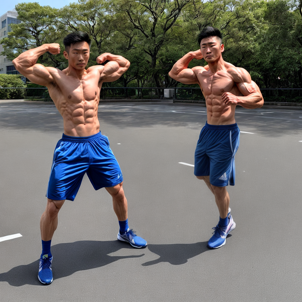 the Most beatyfull asian Fitness Module in extrem Fight Outfit Posting in the city of tokyo