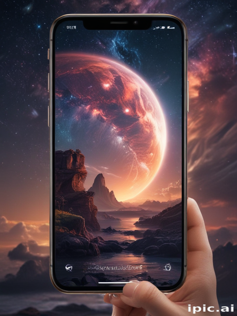 Exploring a Stunning Cosmic Landscape Through a Smartphone Screen Interface