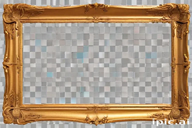 rectangle gold frame png