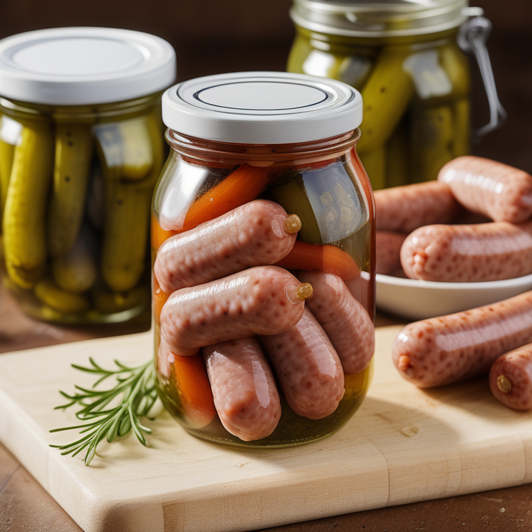 pickled sausage in a jar