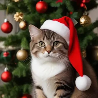 cat christmas background