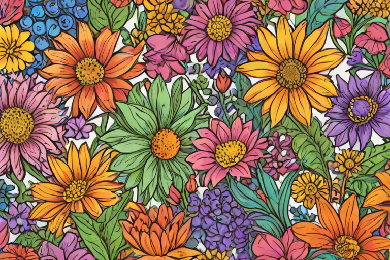flower drawings color