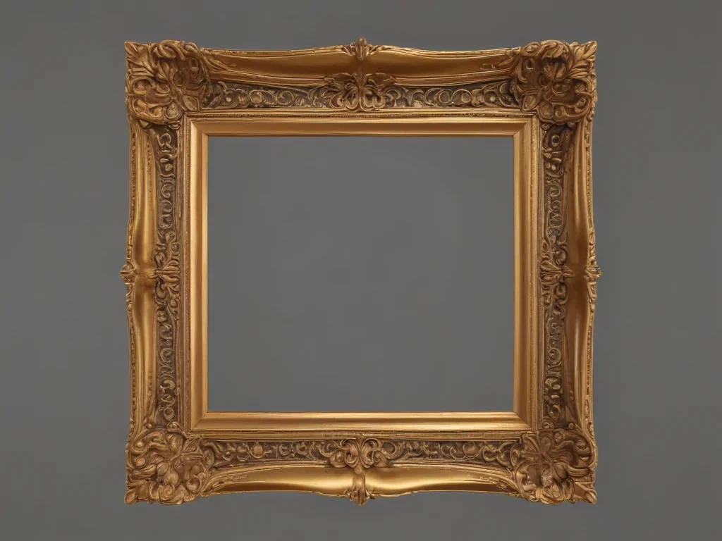 rectangle golden frame png