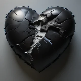 broken black heart