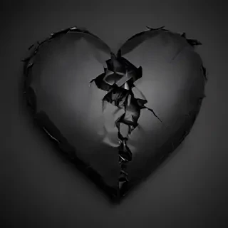 broken black heart