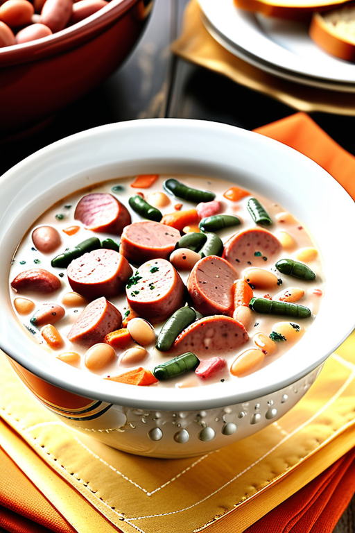 creamy bean soup with kielbasa