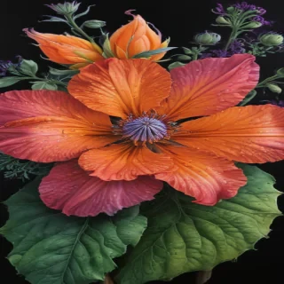 flower drawing with color