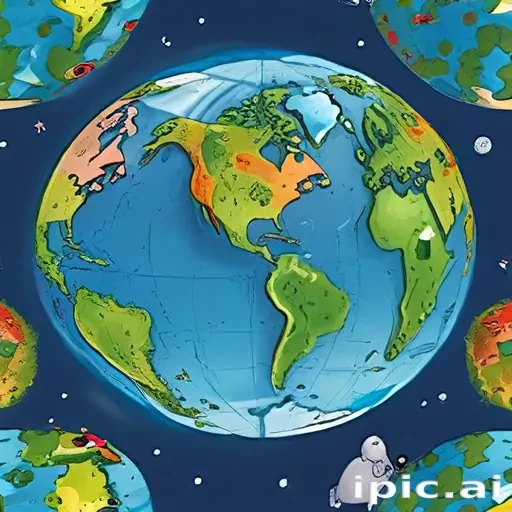 cartoon picture of the planet earth