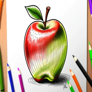 apple picture drawing
