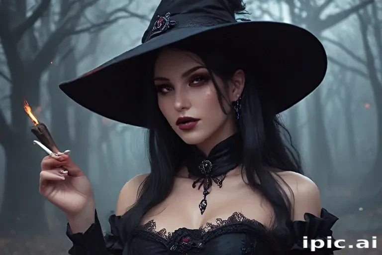 beautiful dark witch fantasy art