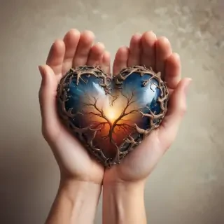 hand heart aesthetic