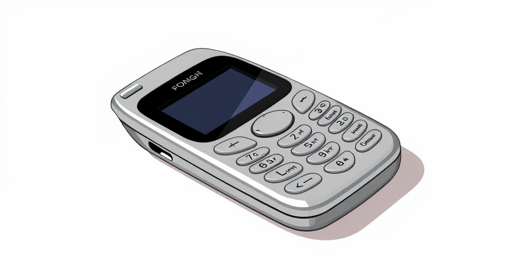 Create a high-resolution illustration of a classic flip phone with a sleek design, using a 50mm lens at f/2.8 for a shallow depth of field, photographed in natural lighting from a slight overhead angle, using a DSLR camera for enhanced image quality.