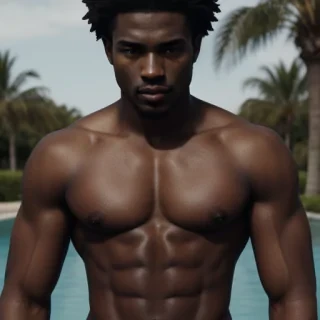 black shirtless men