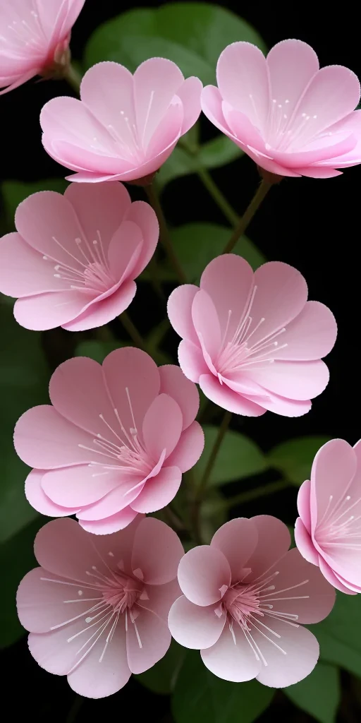 transparent pink flowers