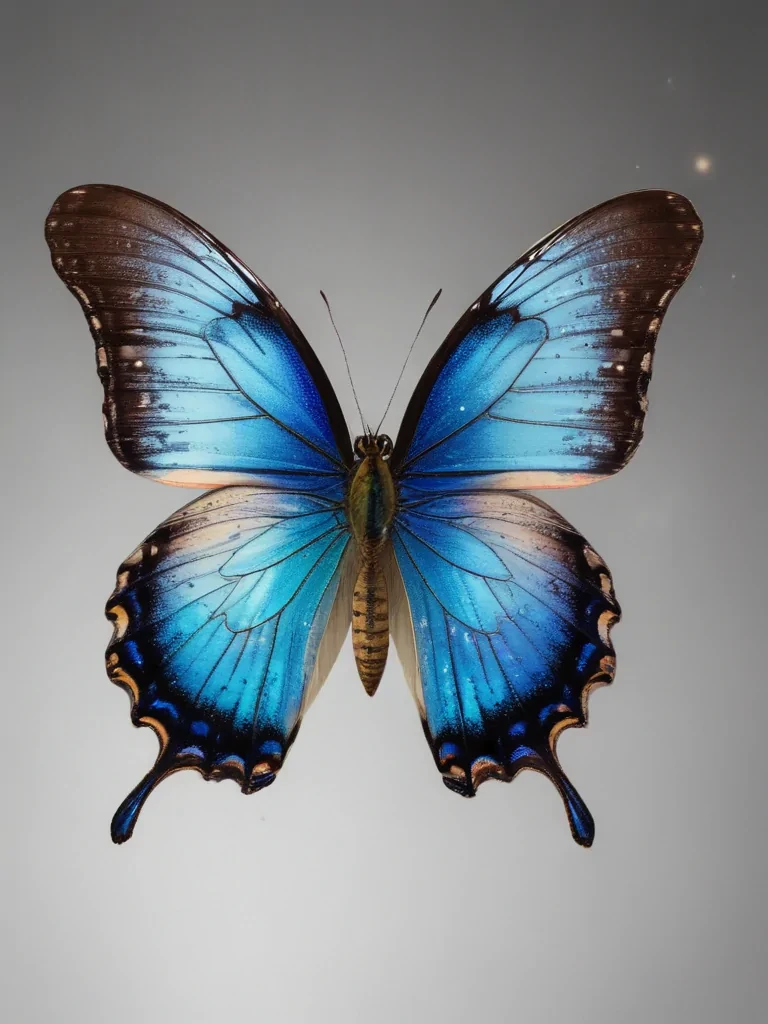 A Vibrant Blue Butterfly with Intricate Patterns and Beautiful Wings ...