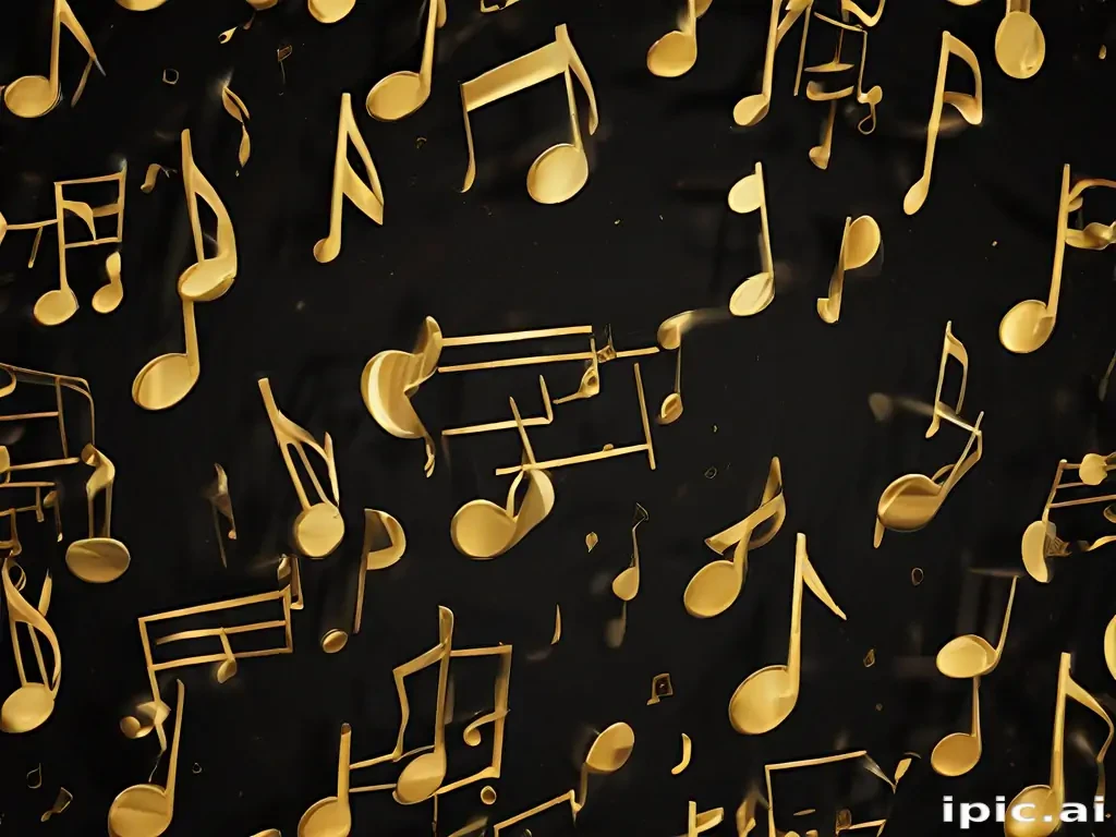 gold music notes