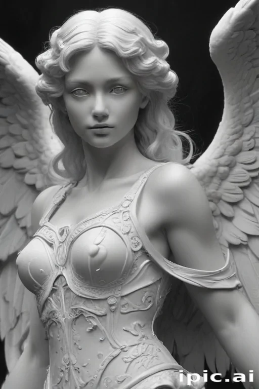 black and white angel