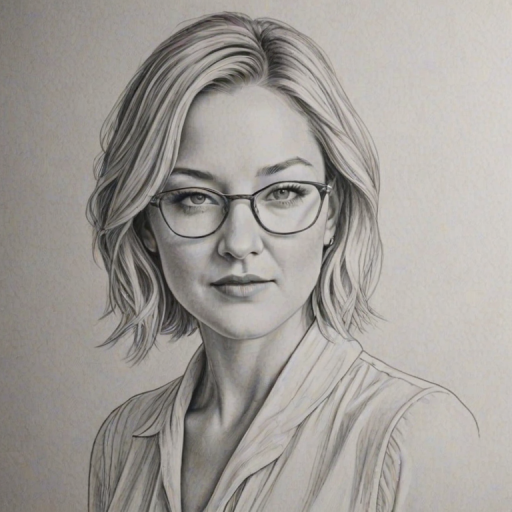 Radiant Kate Hudson, pencil sketch, portrait of Alluring woman 1923s in glasses, hair style beatnik, outline, clear lines, fine lines, 8k