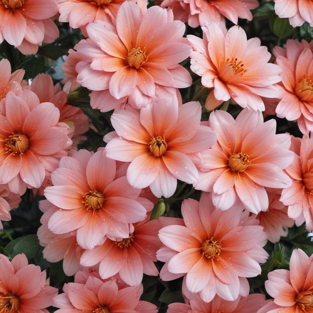 Vibrant Pink Flowers Blooming Together in a Lush Garden Setting