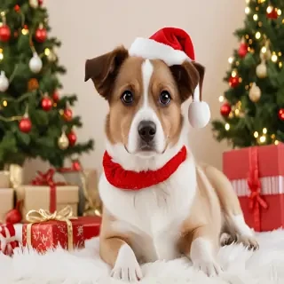 christmas dog wallpaper